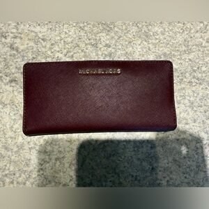 Michael Kors Women’s Dark Burgundy Leather Wallet